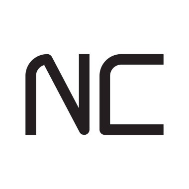nc ilk harf vektör logo simgesi