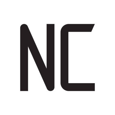 nc ilk harf vektör logo simgesi