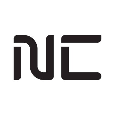nc ilk harf vektör logo simgesi