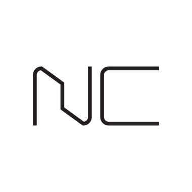 nc ilk harf vektör logo simgesi