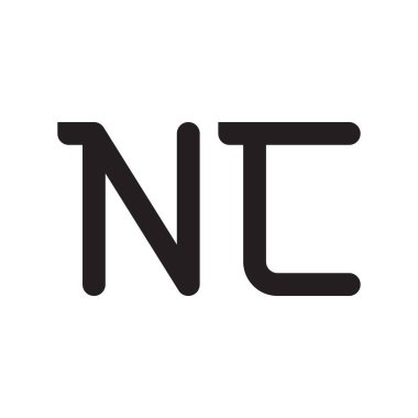 nc ilk harf vektör logo simgesi