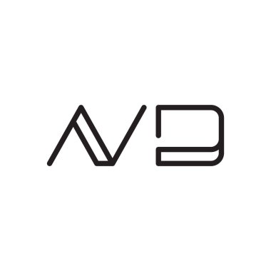 Ve ilk harf vektör logo simgesi