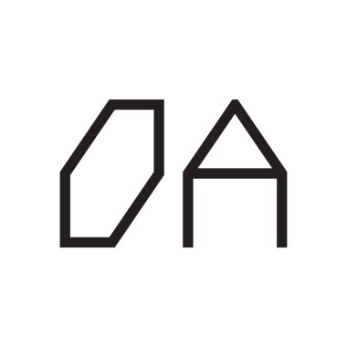 oa ilk harf vektör logo simgesi