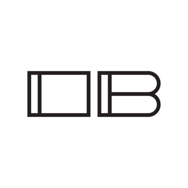 ob ilk harf vektör logosu simgesi