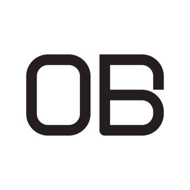 ob ilk harf vektör logosu simgesi