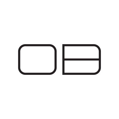 ob ilk harf vektör logosu simgesi
