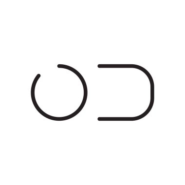 od ilk harf vektör logo simgesi