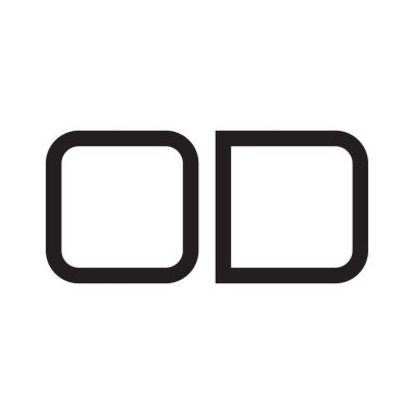 od ilk harf vektör logo simgesi