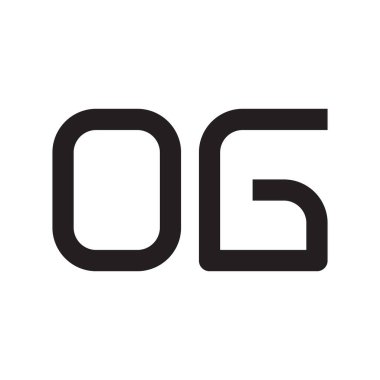 og ilk harf vektör logo simgesi