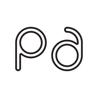 pa ilk harf vektör logosu simgesi