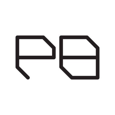 pb ilk harf vektör logo simgesi