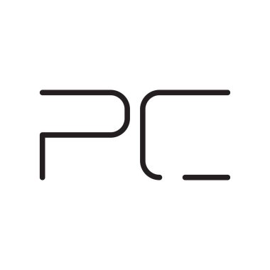 pc ilk harf vektör logo simgesi