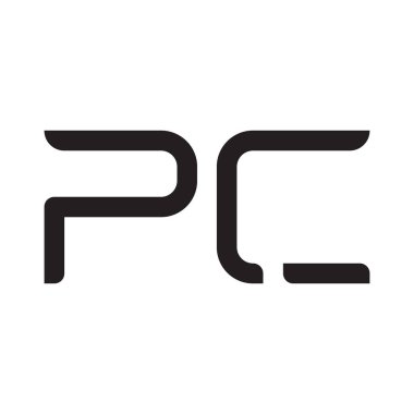 pc ilk harf vektör logo simgesi