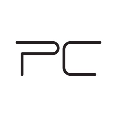 pc ilk harf vektör logo simgesi