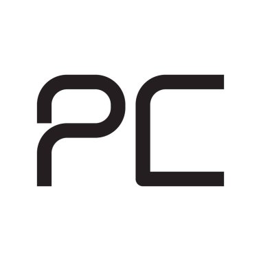 pc ilk harf vektör logo simgesi