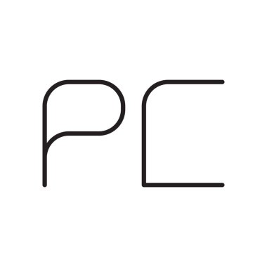 pc ilk harf vektör logo simgesi