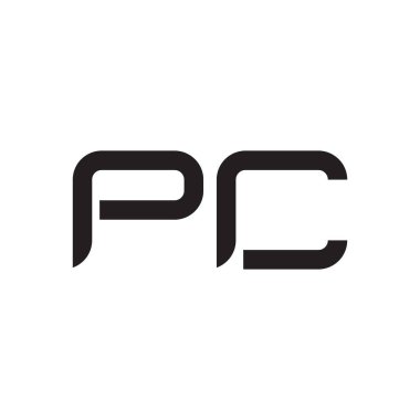 pc ilk harf vektör logo simgesi