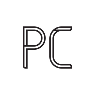 pc ilk harf vektör logo simgesi