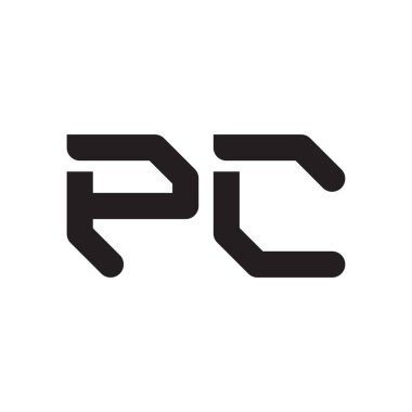 pc ilk harf vektör logo simgesi