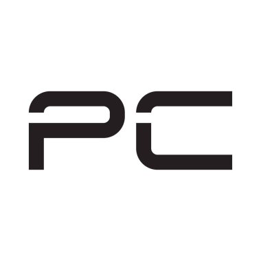 pc ilk harf vektör logo simgesi