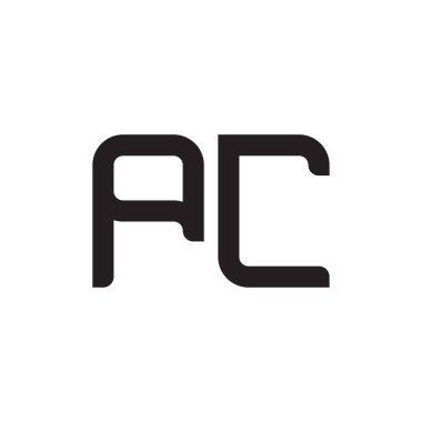 pc ilk harf vektör logo simgesi