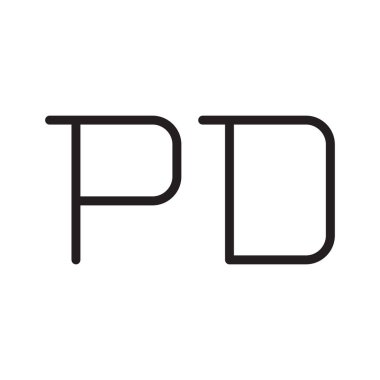pd ilk harf vektör logo simgesi