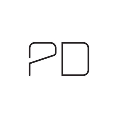 pd ilk harf vektör logo simgesi