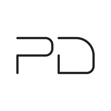 pd ilk harf vektör logo simgesi