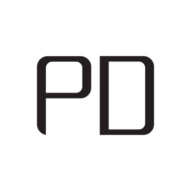 pd ilk harf vektör logo simgesi