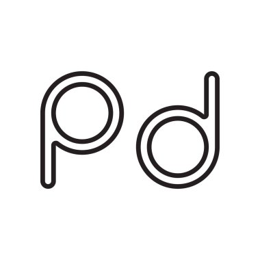 pd ilk harf vektör logo simgesi
