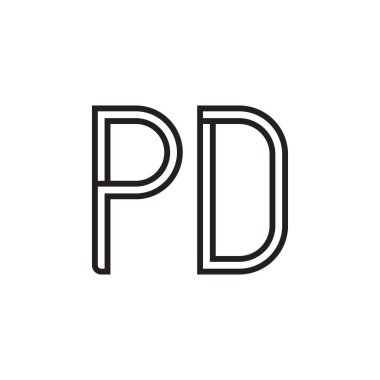 pd ilk harf vektör logo simgesi