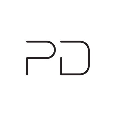 pd ilk harf vektör logo simgesi