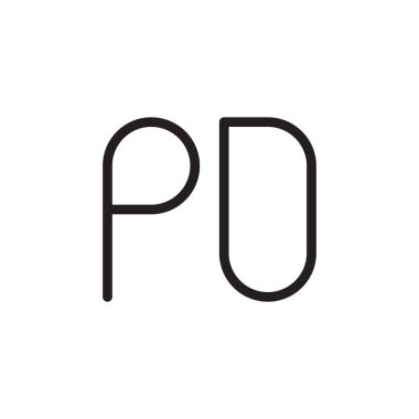 pd ilk harf vektör logo simgesi