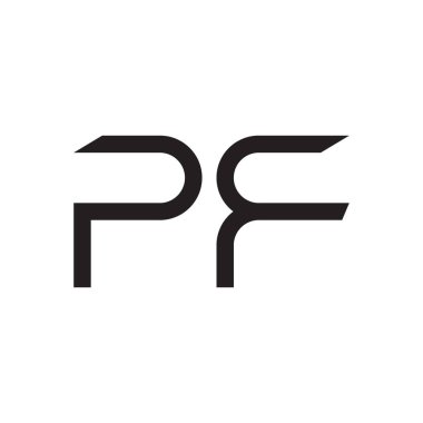 pf ilk harf vektör logo simgesi