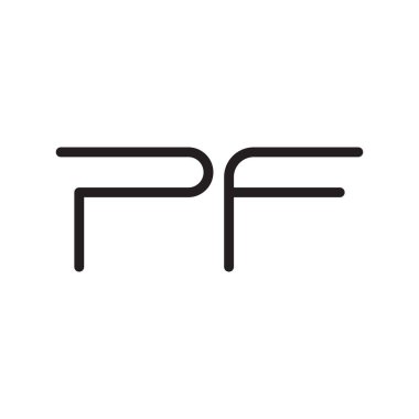 pf ilk harf vektör logo simgesi