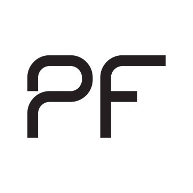 pf ilk harf vektör logo simgesi