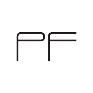 pf ilk harf vektör logo simgesi