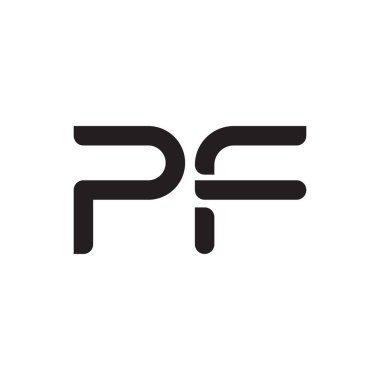 pf ilk harf vektör logo simgesi