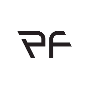 pf ilk harf vektör logo simgesi