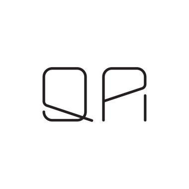 qa ilk harf vektör logo simgesi