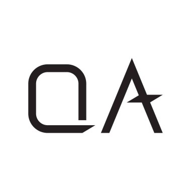 qa ilk harf vektör logo simgesi