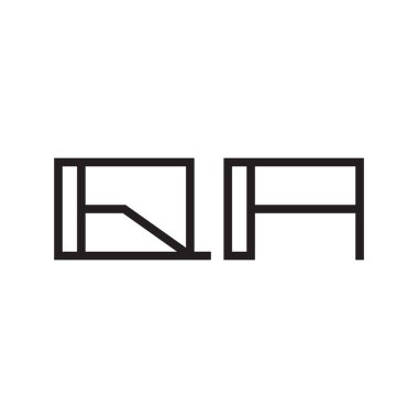 qa ilk harf vektör logo simgesi