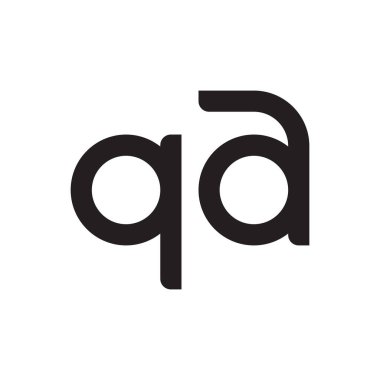 qa ilk harf vektör logo simgesi
