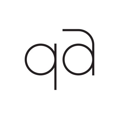 qa ilk harf vektör logo simgesi