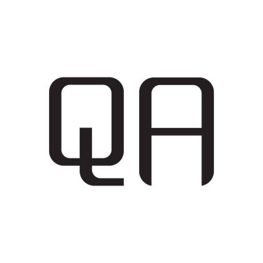 qa ilk harf vektör logo simgesi