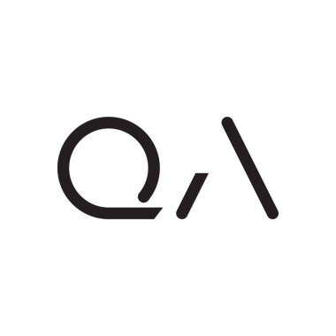 qa ilk harf vektör logo simgesi