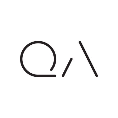 qa ilk harf vektör logo simgesi
