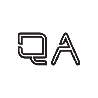 qa ilk harf vektör logo simgesi