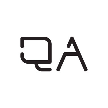 qa ilk harf vektör logo simgesi