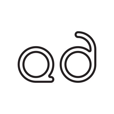 qa ilk harf vektör logo simgesi